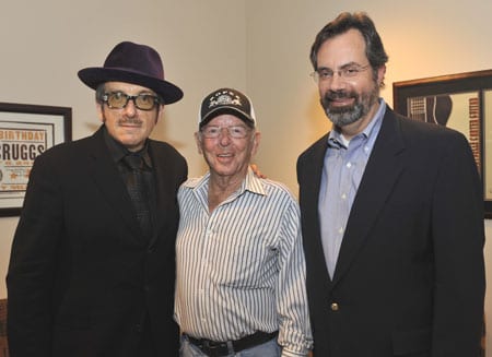 Pictured (L-R): Costello, Country Music Hall of Fame member Charlie Louvin, and Museum Vice President of Public Programs Jay Orr. Photo: Donn Jones