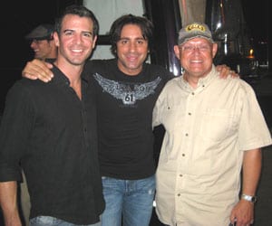 Pictured left to right: Chris Borchetta (Ride Records), Steve Azar and Mike Hammond (WIVK-FM).