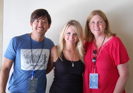 Taryn.Pray@sonymusic.com   	 show details 2:35 PM (5 minutes ago) 	 	 Reply 	 	Follow up message  Miranda Lambert takes a break backstage at Kenny Chesney's Qwest Field stadium show in Seattle to hang with KMPS PD Becky Brenner.  Lambert's highly anticipated third album, Revolution, is set to release September 29.  Revolution, the follow up to the 2008 ACM Album of the Year, Crazy Ex-Girlfriend, features 12 tracks written or co-written by Lambert.      Pictured L-R: Columbia Nashville's Larry Santiago, Lambert, KMPS PD Becky Brenner