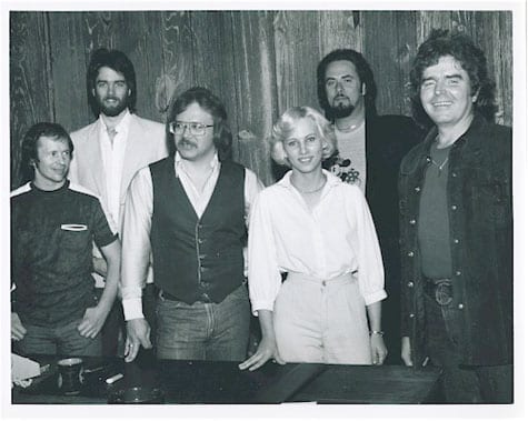 Dennis Knutson, Byron Hill, Eddie Burton, Micki Furhman, Rick Shulman, and Jim Rushing, at the ATV Music Nashville office, circa 1982. Photo: www.byronhillmusic.com