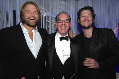 I have some great shots from the party last night. Here is one exclusive for you. I can send more when I get the discs in an hour or so. Let me know if you can use it.  Pictured: James Otto (won as a songwriter for Song of the Year, "In Color"), John Esposito, Blake Shelton