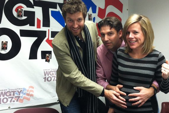 Brett Eldredge Visited with WGTY staff to promote his latest single, “Don’t Ya.” A music video for the song was recently shot in Nashville. Pictured (L-R): Katie Bright, Scott Donato (WGTY/York) and Brett Eldredge