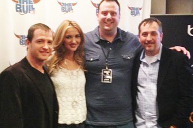 Sarah Darling continues to visit radio in support of her No. 31 single, "Home To Me." Recently, Darling spent time in Portland, OR with KUPL and KWJJ. Darling kicked off the "Scotty McCreery Weekend Road Trip Tour 2013" yesterday, (2/14) in Bethlehem, PA at the Sands Bethlehem Event Center Pictured (L-R):  Brian Fee (Black River), Sarah Darling; B-Dub (KUPL's APD/MD/afternoons); and Greg McCarn (Black River)