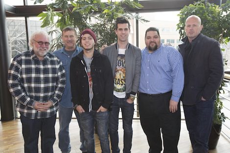Pictured (L-R): Capitol CMG Publishing’s Eddie DeGarmo, SESAC’s John Mullins, Walowac, White, SESAC’s Tim Fink and Joey Elwood of Gotee Records. Photo: Ed Rode