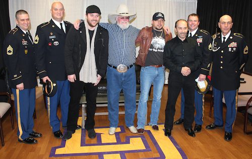 Pictured (L-R): Chris Young, Charlie Daniels, Jason Aldean, Lee Greenwood and the Tennessee National Guard Color Guard. Photo:Jeremy Westby 