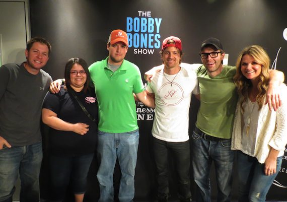 Pictured (L-R): Lunchbox, Marisa, Brandon Childers, Kip Moore, Bobby Bones and Amy
