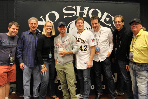 Kenny Chesney met with radio prior to his ‘No Shoes Nation’ tour at Fed Ex Field on May 25. Pictured (L-R): David Friedman (Columbia Nashville); Charlie Cook (‘MusicRow’ Columnist and West Virginia Broadcasting VP/Programming); Meg Stevens (Clear Channel Washington-Baltimore OM); Chesney; Don Brake (WFRE Frederick PD); Jon Zellner (SVP/Programming); Paul Donovan (WMZQ Washington DC APD/MD); Scot Michaels (Morris Management Promo Rep.)
