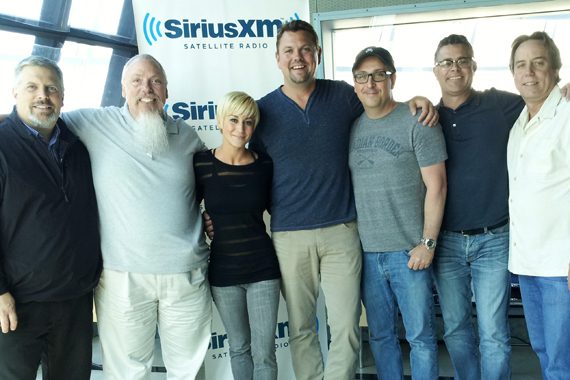 Kellie Pickler stopped by SiriusXM’s Nashville studio after her successful run on Dancing With The Stars to promote her latest single, "Someone Somewhere Tonight." Pictured (L-R):  Gordon Kerr (Black River); John Marks (SiriusXM); Kellie Pickler; Storme Warren (SiriusXM); and Black River's Greg McCarn, Brian Rhoades and Bill Macky.