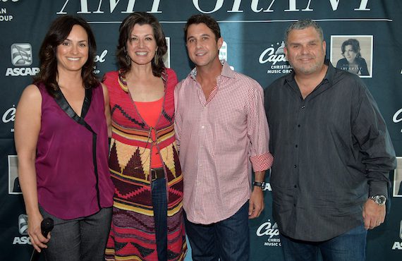 Pictured (L to R): LeAnn Phelan (ASCAP), Amy Grant, Michael Martin (ASCAP) and Peter York (President, Capitol Christian Music Group Label Group). (Photo by Rick Diamond/Getty Images for Amy Grant) 
