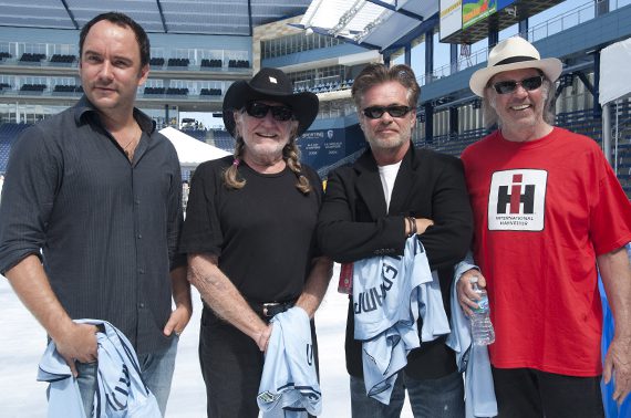 Farm Aid Board Members Dave Matthews, Willie Nelson, John Mellencamp, and Neil Young.