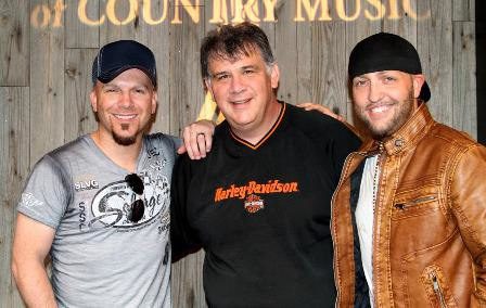 Pictured (L-R): Chris Lucas of LoCash Cowboys; Bob Romeo, CEO, Academy of Country Music, Preston Brust of LoCash Cowboys