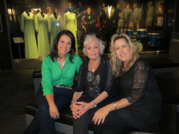 Pictured, (L-R):  Host Nan Kelley, Joanne Cash Yates, Johnny Cash’s sister and Kelly Hancock, museum director of hospitality and events and Johnny Cash’s niece.