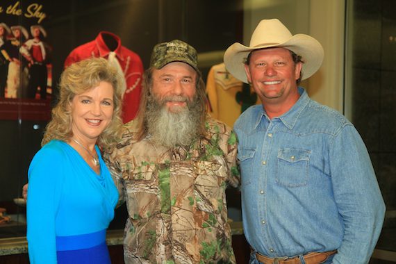 Pictured (L-R): Lisa Harless of Regions Bank, Tim Guraedy of Duck Dynasty, and Cowboy Dan Harrell.               