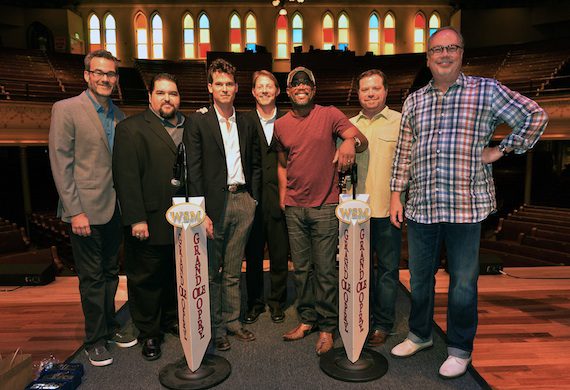 Pictured (L-R): Gaylord Entertainment/Grand Ole Opry’s Steve Buchanan, SESAC’s Tim Fink, co-writer Ketch Secor, BMI’s Clay Bradley, Darius Rucker, producer Frank Rogers, and Capitol Nashville’s Mike Dungan. Photo: Rick Diamond