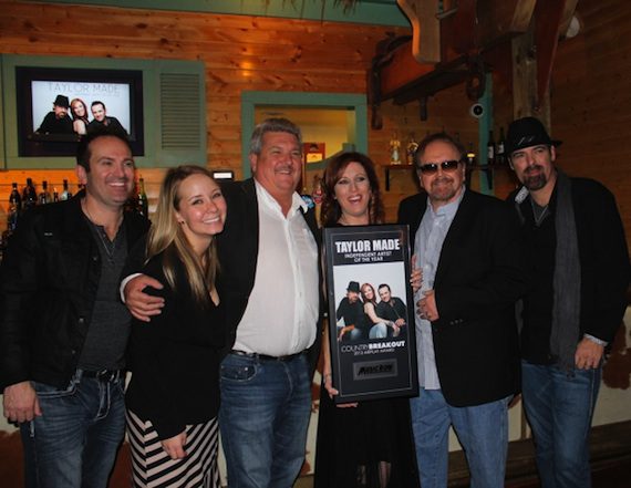 Pictured (left to right): Taylor Made's Greg Duckworth, Nashvill Music Media's Elise Anderson, Little General Records owner Greg Darby, Taylor Made's Wendy Williams, Dan Mitchell, and Taylor Made's Brian Duckworth. 