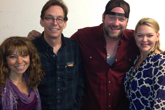 Lee Brice celebrated the kick-off of his headlining "The Otherside Tour" with some radio and industry friends at the House of Blues in Boston, MA, on Oct. 10. Pictured (L-R): Ginny Rogers (WKLB) John Innamorato (Livenation), Brice and Haley McLemore 