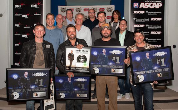 Pictured (Back row, L-R): BMI’s Bradley Collins, producer Derek George, ASCAP’s LeAnn Phelan; (Middle row, L-R): Sony/ATV Music Publishing’s Tom Luteran, Broken Bow Records’ Benny Brown, Combustion Music’s Chris Farren, ASCAP’s Ryan Beuschel, Broken Bow Records Jon Loba; (Front row, L-R): co-writer Ashley Gorley, Randy Houser, and co-writers Dallas Davidson and Kelley Lovelace. Photo credit: Steve Lowry