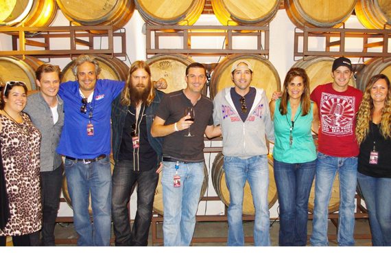 Josh Thompson (Show Dog – Universal), UMG’s Chris Stapleton (UMG) and Easton Corbin, and Frankie Ballard (WMN) joined KNCI Sacramento for their first ever, sold-out Country Uncorked wine and music event. Thompson’s “Cold Beer With Your Name On It” claims our No.  24 spot, while Ballard’s “Helluva Life” takes our No. 41 spot, while Stapleton lands at No. 36. Pictured (L-R): WAR’s Raffaella Braun, Frankie Ballard, KNCI’s Byron Kennedy, Chris Stapleton, KNCI’s Matt Vieira, Josh Thompson, Show Dog-Universal Music’s Lisa Owen, Easton Corbin and Mercury’s Summer Harlow