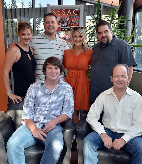 Back row (left to right): SESAC’s Shannan Hatch, Curb Music Publishing’s Colt Cameron and Tiffany Goss & SESAC’s Tim Fink. Front row (left to right): Matt Alderman and Curb Music Publishing’s Drew Alexander. Photo: Peyton Hoge
