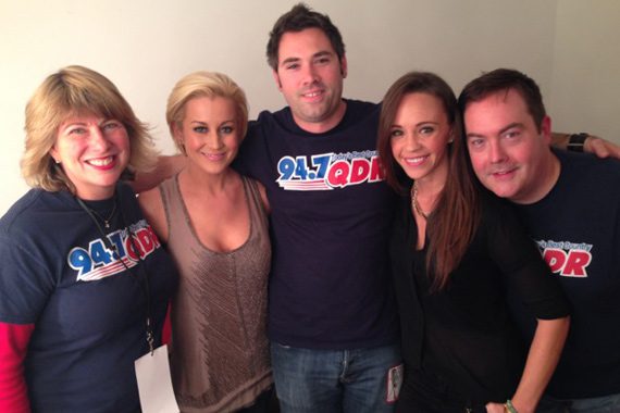Kellie Pickler, who recently spent time with WQDR staff after their Country For Kids Show benefitting the NC Children's Hospital, lands at No. 28 this week with her Black River single “Little Bit Gypsy.” Pictured (L-R): Lisa McKay, Kellie Pickler, JJ Herr, Black River's Megan Boardman & Cody Clark.