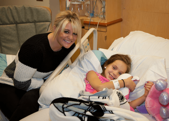 Lauren Alaina visits a patient at Monroe Carell Jr. Children's Hospital. Photo Credit: Angelynn Tinsley, Edwards Photography