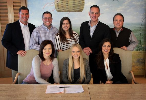 Pictured L-R are BMI’s Mark Mason, Universal Music Publishing’s Kent Earls, G Major Management’s Samantha Thornton, and BMI’s Mike O’Neill and Jody Williams; (front row, l-r): Gloria Martinez, Danielle Bradbery, and G Major Management’s Virginia Davis. Photo: Drew Maynard