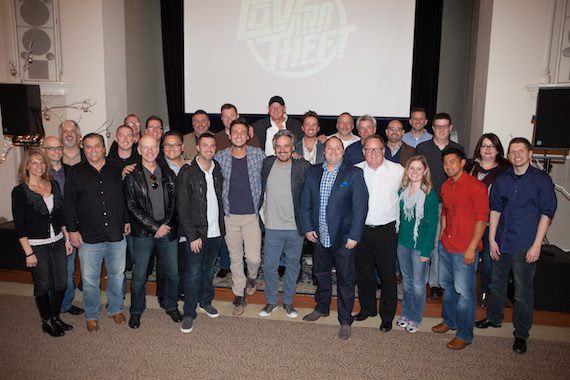 In addition to the CBS programmers and Love and Theft’s Stephen Barker Liles and Eric Gunderson, are Sony Music Nashville’s Chairman & CEO Gary Overton and Keith Gale, Sr. VP, Promotion, RCA Nashville, and the RCA Nashville promo team. Photo: Ivor Karabatkovic