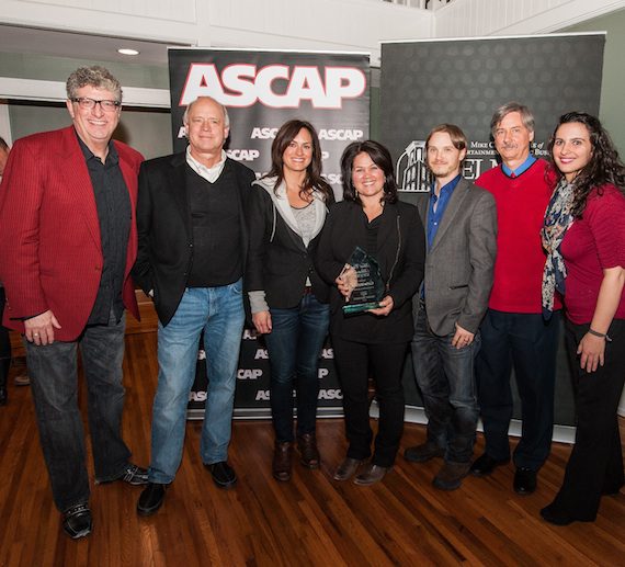 Photo (L-R): Dan Keen (Curb College), Kerry O'Neil (Big Yellow Dog Music), LeAnn Phelan (ASCAP Nashville), Carla Wallace (Big Yellow Dog Music), Josh Kear (ASCAP 2013 Songwriter of the Year), Wesley Bulla (Curb College) and Sarah Cates (Curb College).