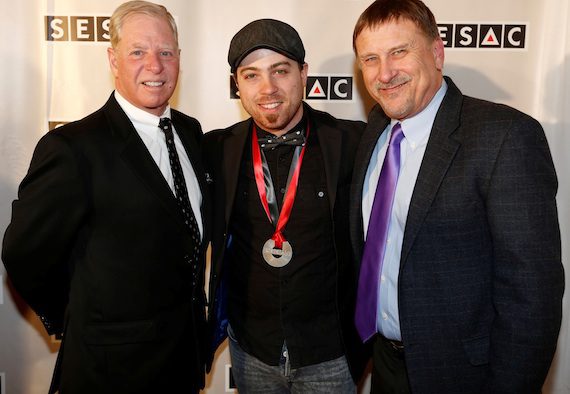 SESAC’s Pat Collins with Billboard’s Christian Producer of the Year, Seth Mosley and SESAC’s John Mullins. Photo: Ed Rode.