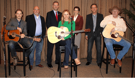 Pictured: Josh Kear (Songwriter), Marc Driskill (AIMP President/Sea Gayle Music), Congressman Doug Collins, Jessi Alexander (Songwriter), Darcy Anderson (Chief of Staff to Congressman Marsha Blackburn), John Barker (Copyright Society of the South Chairman of the Board/ClearBox Rights), Wynn Varble (Songwriter) / Photo Credit: Drew Maynard