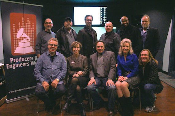 Pictured (L-R): Top Row: Sam Lorber, Instructional Designer, Pearl-Cohn; Nick Palladino, P&E Wing Sub-Committee member and Owner, NPALL Audio; Jeff Balding, The Recording Academy® Nashville Chapter President; Julian King, P&E Wing Nashville Chapter Committee Co-Chair; Shannon Sanders, P&E Wing Nashville Chapter Committee Co-Chair; and Ben Fowler, P&E Wing Sub-Committee member and producer/engineer. Bottom Row: Joseph Wagoner, Product Manager, AKG; Laurie Schell, Music Makes Us, Metro Nashville Public Schools; Peter Chaikin, Senior Manager Recording and Broadcast Marketing, JBL Professional; Lisa Harless, The Recording Academy Nashville Chapter Secretary; and Chuck Ainlay, P&E Wing Committee Chairman and producer/engineer. Photo: The Recording Academy®/Clyne Media, Inc. © 2014