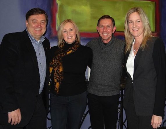 Pictured (L to R): Lon Helton (Host of Country Countdown USA, Editor & Publisher of Country Aircheck), Lyndie Wenner (Director/MSO PR Nashville), Joe Galante (Galante Entertainment, Former Chairman BMG Music, FLO {thinkery} and Stacy Schlitz (Schlitz Law). Photo Credit:  Denise Fussell