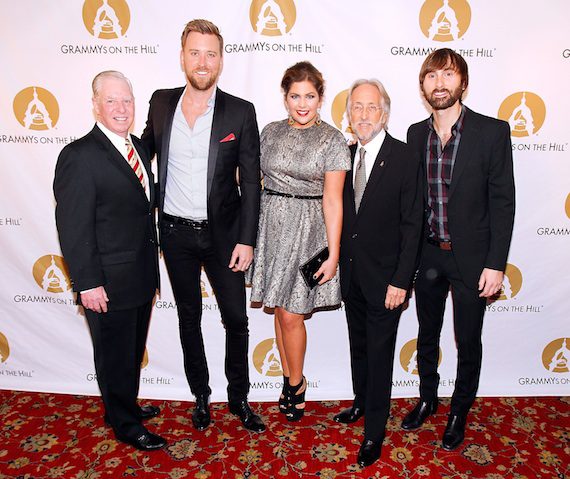Pictured (L-R): SESAC’s Pat Collins, Lady Antebellum’s Charles Kelley & Hillary Scott, the Recording Academy’s Neil Portnow and Lady Antebellum’s Dave Haywood. 