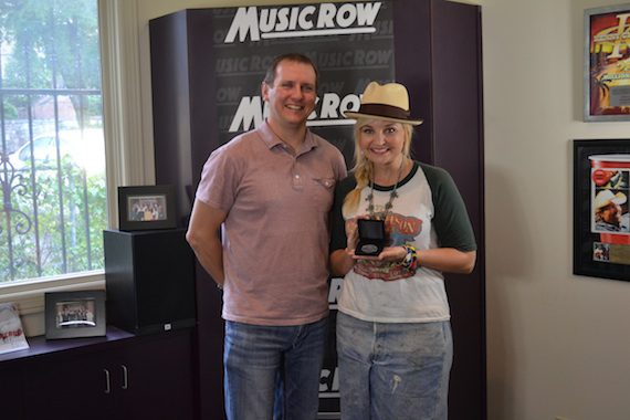Pictured (L-R): MusicRow Chart Director Troy Stephenson and songwriter Heather Morgan. Photo: Kelsey Grady