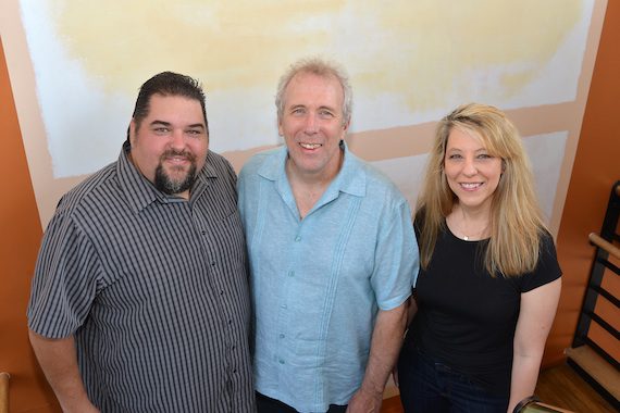 Pictured (L-R): SESAC’s Tim Fink, House and SESAC’s Amy Beth Hale. Photo: Peyton Hoge 