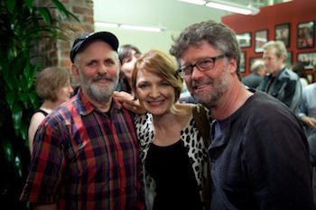 Pictured (L-R): Ken Irwin, Tammy Rogers of the SteelDrivers and Jed Hilly of the Americana Music Association. Photo: Stacie Huckeba