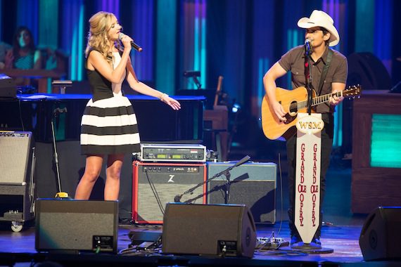 Brad Paisley and Sarah Darling. ©2014 Grand Ole Opry. Photo By: Chris Hollo