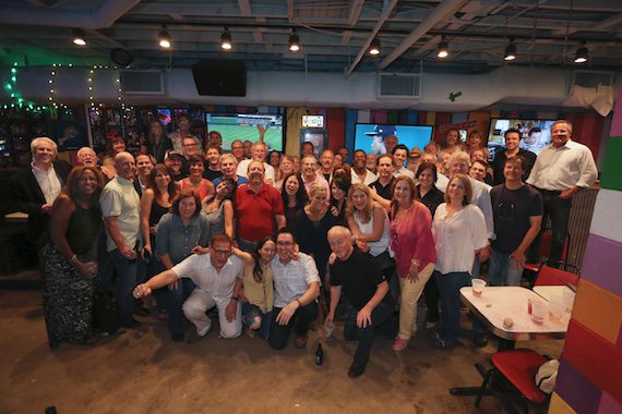 Present and former employees of Warner Brothers Nashville came together to hang out at The Tin Roof. Photo: Randi Radcliff