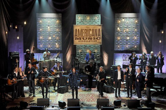 Pictured: Jason Isbell, Buddy Miller, Sturgill Simpson and The Milk Carton Kids. Photo: Getty Images for Americana Music 