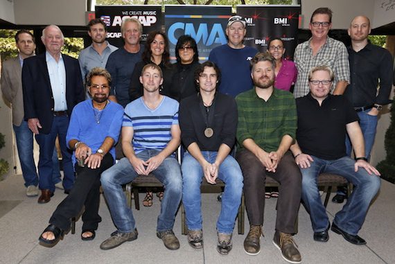  Pictured (L-R): Producer Tony Brown, co-writer Ashley Gorley, Joe Nichols, co-writer Bryan Simpson, producer Mickey Jack Cones, (back row) BBR Music Group EVP Jon Loba and CEO Benny Brown, Warner/Chappell Music Publishing's Ryan Beuschel, Combustion Music's Chris Farren, ASCAP's LeAnn Phelan and EVP of Membership John Titta, Sea Gayle Music's Mike Owens, Red Bow Records VP of Promotion Renee Leymon, BMI's Perry Howard and Triple 8 Management's George Couri. Photo: Ed Rode. 