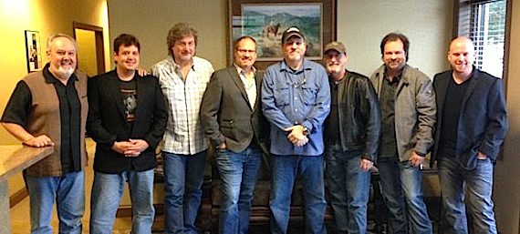 Pictured (L-R): Bobby Roberts (The Agency Group), Travis James (The Agency Group), Greg Jennings, Dave Innis, John Dittrich, Paul Gregg, Larry Stewart, Nick Meinema (The Agency Group). Photo: Absolute Publicity