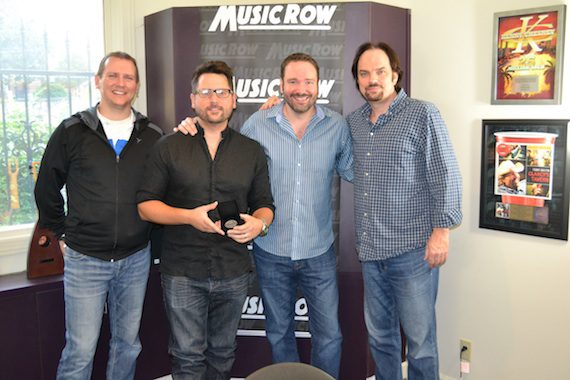 Pictured (L-R): MusicRow Chart Director Troy Stephenson, Chris DeStefano, Josh Van Valkenburg, and MusicRow Owner/Publisher Sherod Robertson