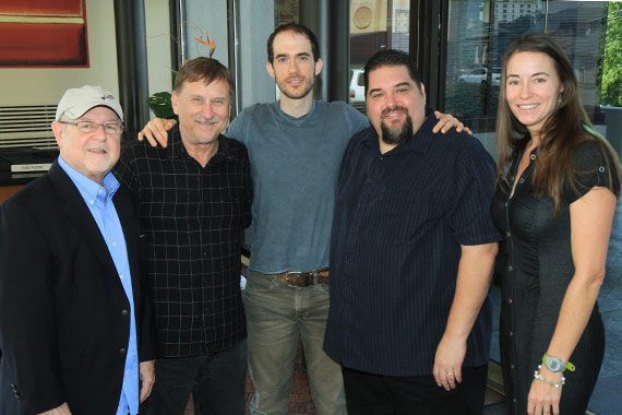 Pictured (L-R): Green Hills Music Group’s Woody Bomar, SESAC’s John Mullins, Karg, SESAC’s Tim Fink and Grin Like A Dog Songs’ Leslie Mitchell. Photo: Bev Moser