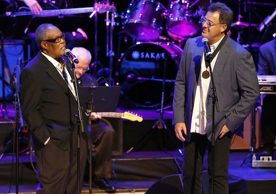 Sam Moore and Vince Gill perform at the 2014 Country Music Hall of Fame Induction Ceremony. Photo: Donn Jones