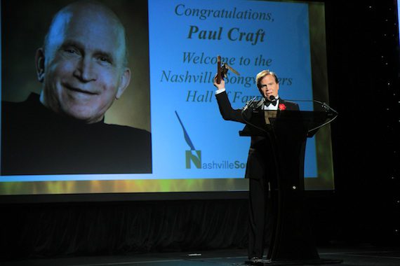 Paul Craft is inducted into the Nashville Songwriters Hall of Fame. Photo: Bev Moser/Moments By Moser