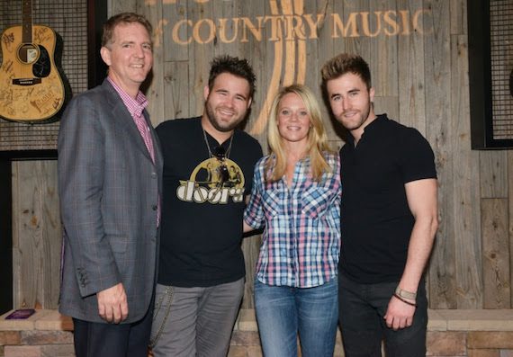 Pictured (L-R); Greg Hill, Hill Entertainment Group, Zach Swon, Tiffany Moon, ACM EVP/Managing Director, Colton Swon. Photo: Michel Bourquard/Courtesy of the Academy of Country Music