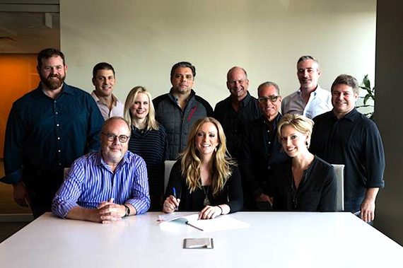 Front Row (L-R): UMG Nashville Chairman & CEO Mike Dungan, Clare Dunn, UMG Nashville A&R Sr. Director Stephanie Wright. Back Row (L-R): UMG Nashville SVP Promotion Royce Risser, UMG Nashville Vice President Business and Legal Affairs Rob Femia, UMG Nashville President Cindy Mabe, Red Light Management’s Shawn McSpadden, WME’s Kevin Neal, Greenberg Traurig LLP’s Jess Rosen, UMG Nashville Senior Vice President A&R Brian Wright, UMG Nashville Senior Vice President/COO Tom Becci. Photo: Mary Caroline Russell