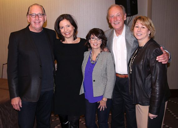Pictured (L-R): John Esposito, incoming CMA Board President and President and CEO of Warner Music Nashville; Sally Williams, incoming CMA Board President-Elect and Vice President of Business and Partnership Development of Ryman Auditorium; Jessie Schmidt, CMA Board Secretary/Treasurer and President of Schmidt Relations; Frank Bumstead, incoming CMA Board Chairman and Chairman of Flood, Bumstead, McCready & McCarthy, Inc; Sarah Trahern, CMA Chief Executive Officer. Photo: Christian Bottorff / CMA