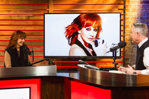 Reba chats n-studio with Blair Garner of America's Morning Show at the NASH Campus in Nashville. 