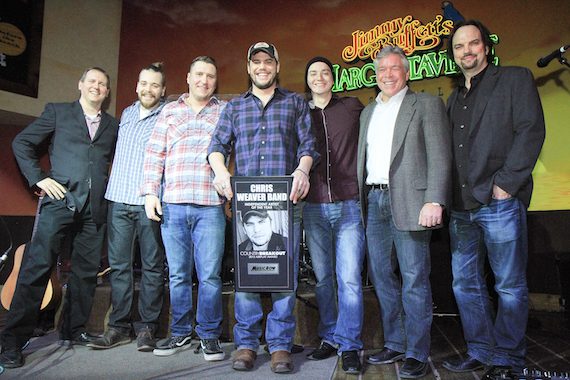 Chris Weaver Band accepts their honor for MusicRow's 2015 Independent Artist of the Year. Photo: Bev Moser/Moments By Moser